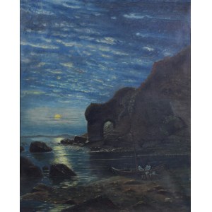 H. HUNDT, 19th/20th century, Cliff - nocturne, 1896