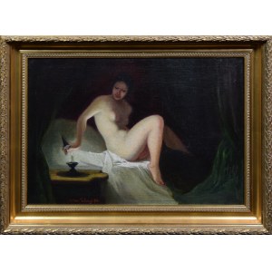 Adam PEŁCZYŃSKI (1865-1926), Nude by Candlelight