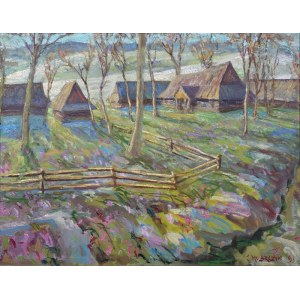 Józef MULARCZYK (1916-2009), Landschaft mit Häusern, 1991