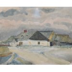 Konstanty LASZCZKA (1865-1956), Landscape with buildings, ca. 1918