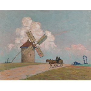 Ludwik CYLKOW (1877-1934), Vorbeifahrt an der Windmühle, 1913