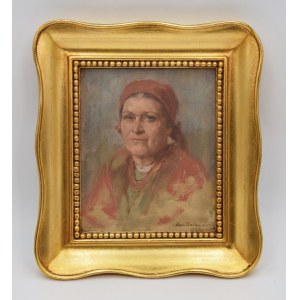 Kazimierz Teofil POCHWALSKI (1855-1940), Portrait of a woman in a shawl, 1923