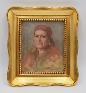 Kazimierz Teofil POCHWALSKI (1855-1940), Portret kobiety w chuście, 1923