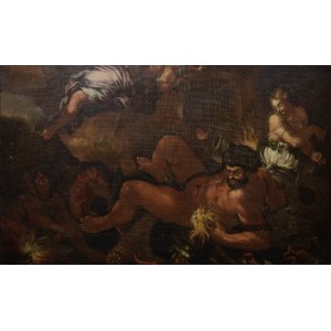 Malarz nieokreślony, XVII w., Scena mitologiczna - Gigantomachia (?)