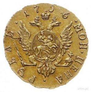 rubel 1756, Krasnyj Dvor (Moskwa), złoto 1.52 g, Bitkin...