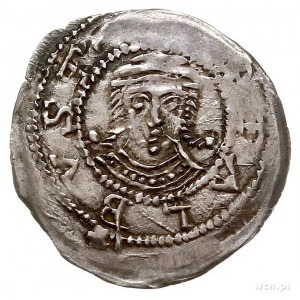 denar z lat 1239-1249, mennica Gniezno, Aw: Rycerz z mi...