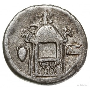 Q. Cassius Longinus 55 pne, denar 55 pne, Rzym, Aw: Gło...