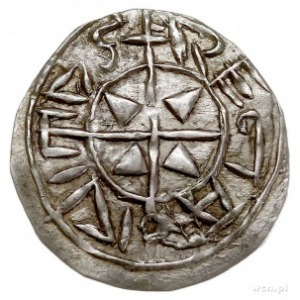 Stefan I 997-1038, denar, Aw: Krzyż z czterema grotami ...