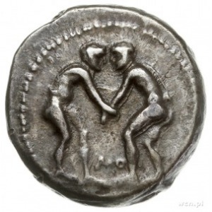 Pamfilia, Aspendos, starer po 300 r. pne, Aw: Dwaj zapa...