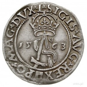 trojak 1563, Wilno, monogram królewski prążkowany, Iger...