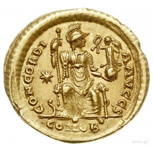 Teodozjusz II 408-450, solidus 408-430, Konstantynopol,...