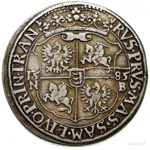 talar 1585 N-B, Nagybanya, Aw: Półpostać króla w prawo ...