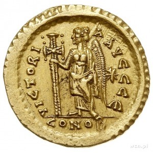 Leon I 457-473, solidus, Konstantynopol, Aw: Popiersie ...