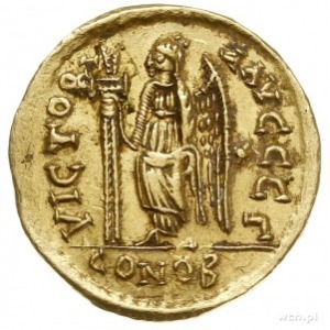 Zenon 476-491, solidus, Konstantynopol, Aw: Popiersie c...