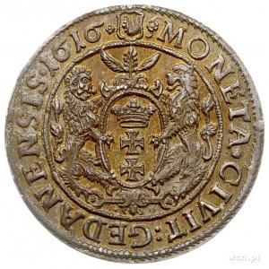 ort 1616, Gdańsk, mała głowa króla z kołnierzem, Shatal...