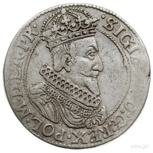 ort 1623, Gdańsk, typ monety bez cyfr 1 - 6 przy popier...