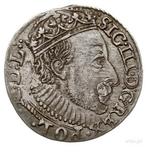 trojak 1588, Olkusz, na awersie duża głowa króla, Iger ...