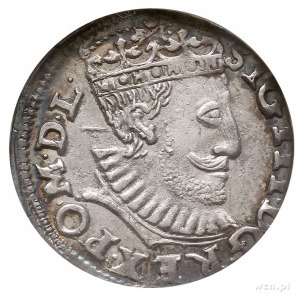 trojak 1590, Poznań, Iger P.90.5.b, moneta w pudełku NG...