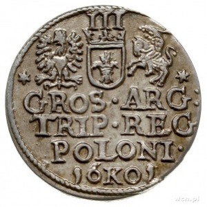 trojak 1601, Kraków, popiersie króla w prawo, Iger K.01...