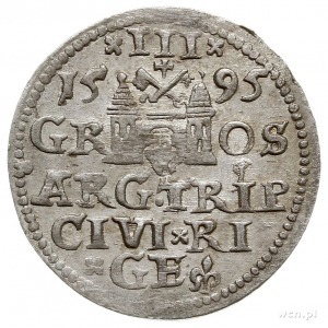 trojak 1595, Ryga, Iger R.95.d, Gerbaszewski 17b
