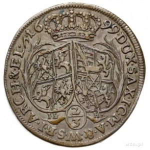 2/3 talara (gulden) 1699, Drezno, litery IL - H (inicja...