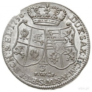 1/3 talara (1/2 guldena) 1756, Drezno, Kahnt 555, mały ...