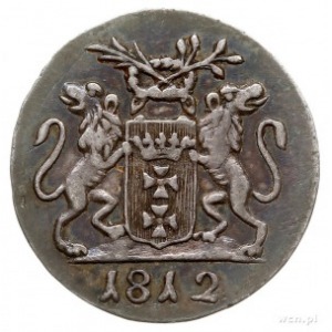 grosz 1812, Gdańsk, odbitka w srebrze 1.86 g, Plage 49,...