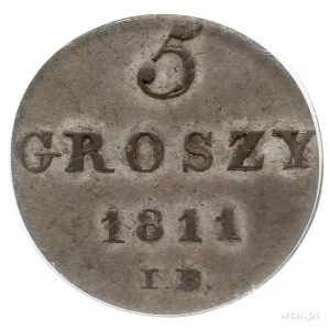 5 groszy 1811 IB, Warszawa, Plage 96, moneta w pudełku ...