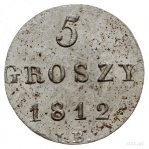 5 groszy 1812, Warszawa, Plage 97, przebitka z 1/24 tal...