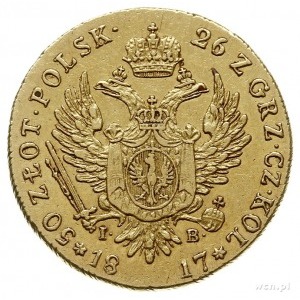 50 złotych 1817, Warszawa, złoto 9.81 g, Plage 1, Bitki...