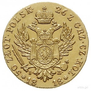 50 złotych 1818, Warszawa, złoto 9.75 g, Plage 2, Bitki...