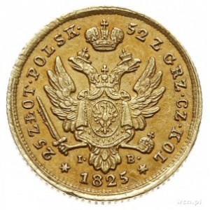 25 złotych 1825, Warszawa, złoto 4.89 g, Plage 18, Bitk...