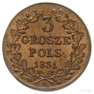 3 grosze polskie 1831, Warszawa, Iger Pl.31.1.a (R), Pl...