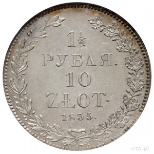 1 1/2 rubla = 10 złotych 1835, Petersburg, Plage 323 -p...