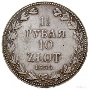 1 1/2 rubla = 10 złotych 1835, Warszawa, Plage 320, Bit...