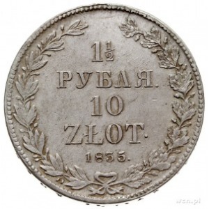 1 1/2 rubla = 10 złotych 1835, Petersburg, Plage 323 -p...