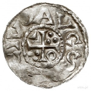 Henryk II 1002-1024, denar 1009-1024, Augsburg, Aw: Pop...