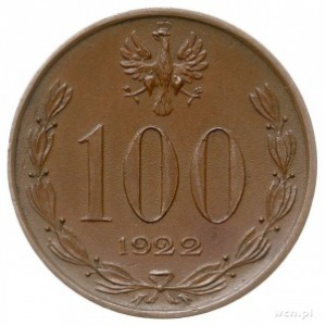 100 marek (bez nominału) 1922, Warszawa, Józef. Piłsuds...