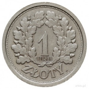 1 złoty 1928, Warszawa, Wieniec z gałązek dębowych, na ...