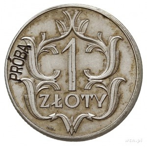 1 złoty 1929, Warszawa, na rewersie z lewej strony wklę...