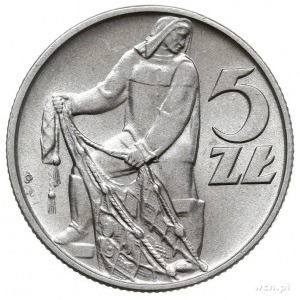 5 złotych 1958, Warszawa, Rybak, wąska cyfra 8, Parchim...