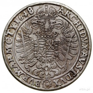 talar 1648/3, Wrocław, Aw: Popiersie cesarza i napis wo...