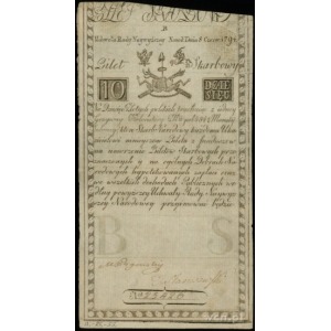 10 złotych polskich 8.06.1794, seria B, numeracja 25426...