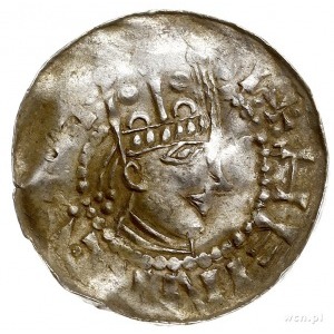 Henryk II 1002-1024, denar, Esslingen, Aw: Popiersie w ...