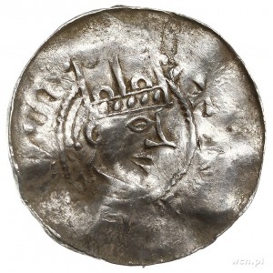 Henryk II 1002-1024, denar, Esslingen, Aw: Popiersie w ...