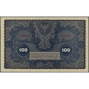 100 marek polskich 23.08.1919, seria I-D, numeracja 413...