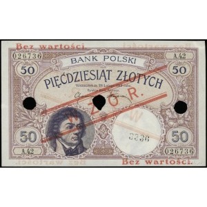 50 złotych 28.02.1919, seria A.42, numeracja 026736, po...