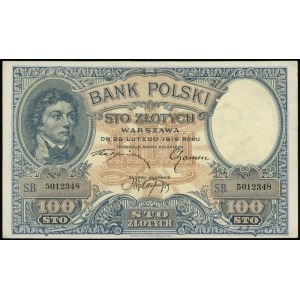 100 złotych 28.02.1919, seria B, numeracja 5012348, Luc...