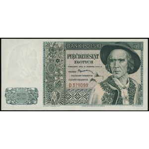 50 złotych 15.08.1939, seria D, numeracja 379099, Lucow...