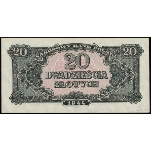 20 złotych 1944, w klauzuli OBOWIĄZKOWE, seria ТО, nume...